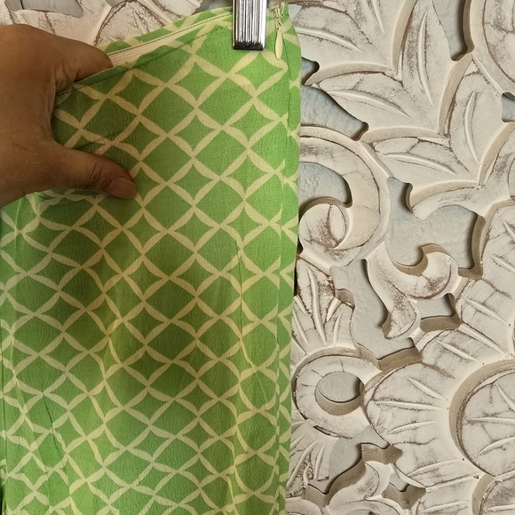 Mango Light Green Geometric Trousers Size S - Picture 4 of 7